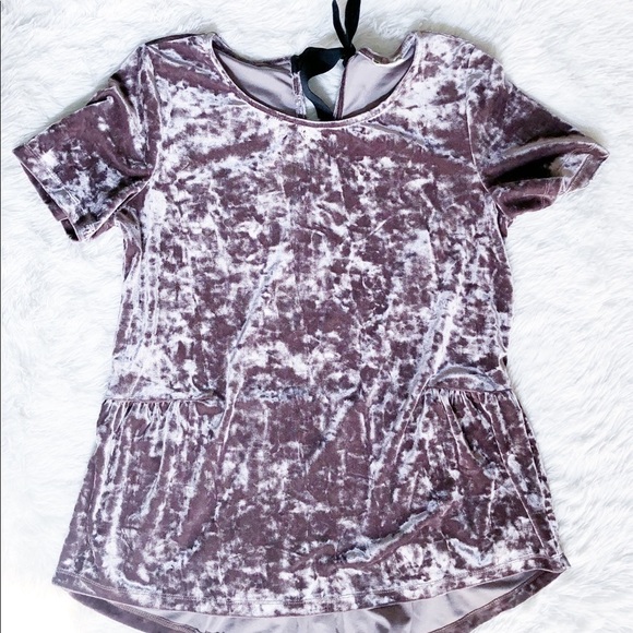 Pleione Crushed Velvet Tunic w Bow Accent Medium - Picture 5 of 8